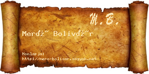Merő Bolivár névjegykártya